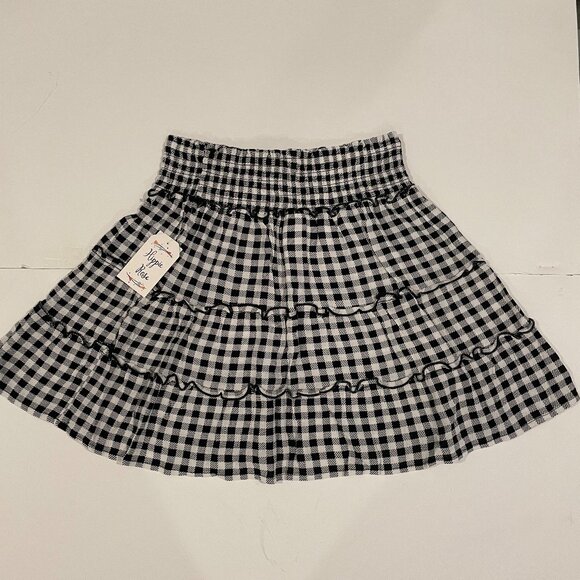 Hippie Rose Women's Mini Skirt Size S Black and White Gingham Elastic Waistband - Picture 1 of 5